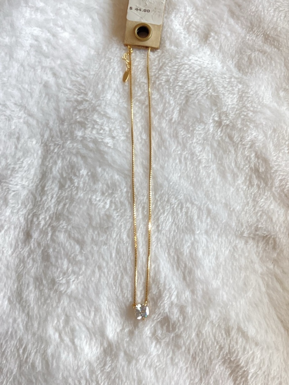 Anthropologie 14KT Gold Plated Floating Crystal Necklace NEW - Picture 4 of 11